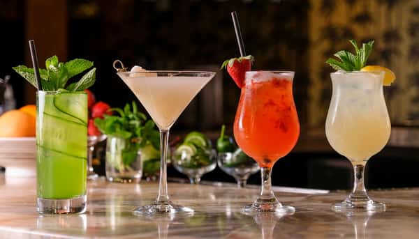 cocktails on bar