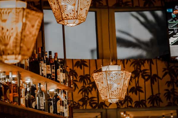 interior lanterns at the bar of blue ribbon sushi in south beach miami