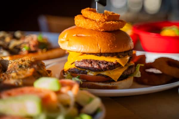 close up of burger