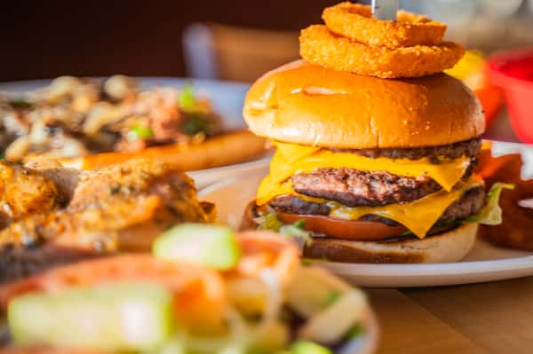 Close up of burger