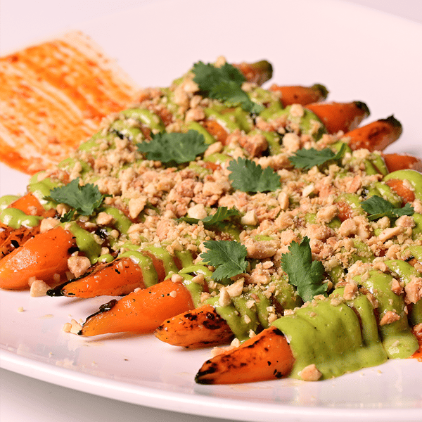 Grilled baby carrots
