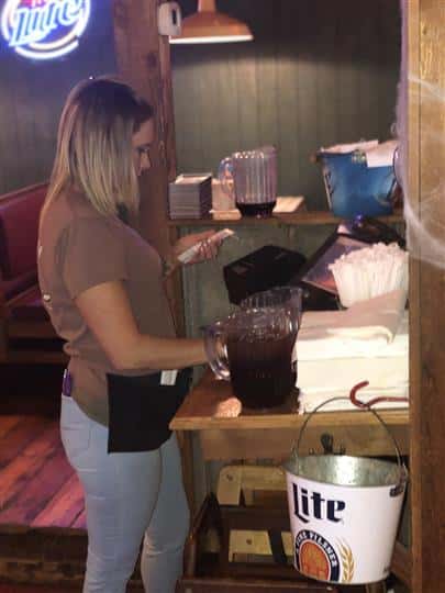 Waitress Working