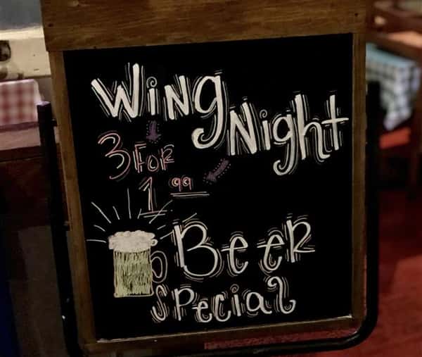 Wing Night sign