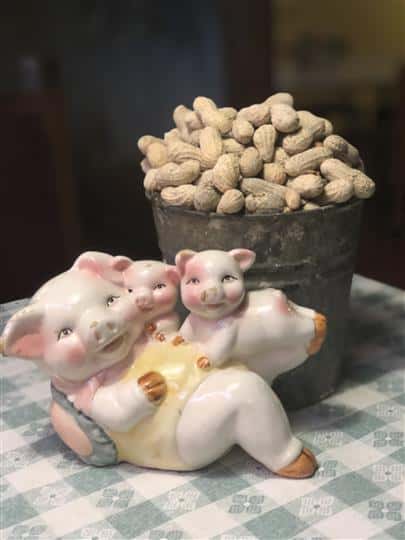 Pig Statue and Peanuts
