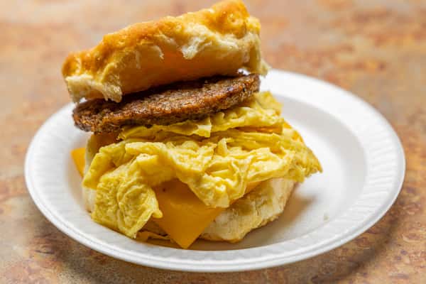 Breakfast On A Biscult With Sausage