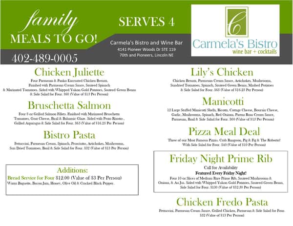 Family Meal Deals - Available Contactless Curbside Delivery.