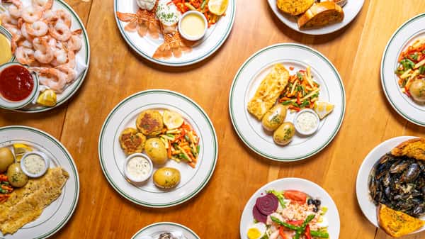 Various entrees on a table