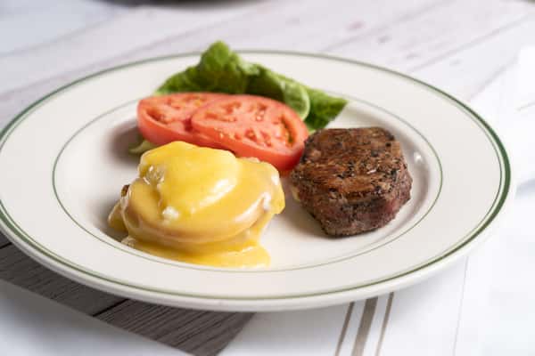 Filet and one Egg Benedict