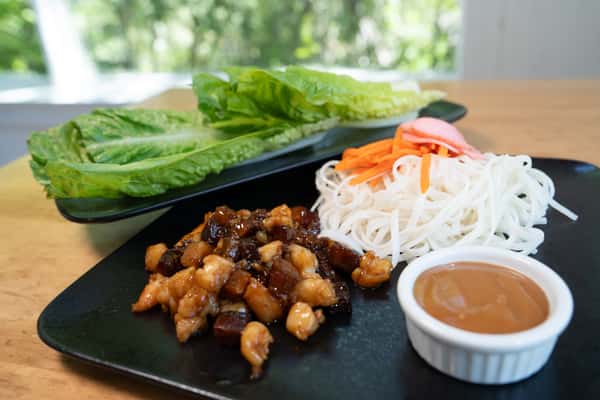 Shrimp & Pork Belly Lettuce Wraps