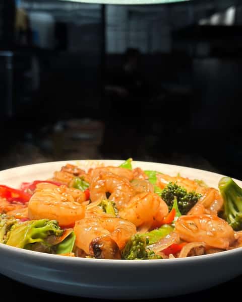 Stir Fry Grilled Shrimp