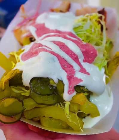Shawarma with generous sauce