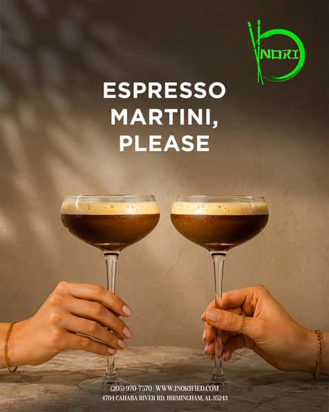 Espresso martini, please. ☕🍸
Because some nights call for a little caffeine, a little cocktail, and a lot of good company.
Sip into the evening at NORI. ✨
#NORI #NORIThai #EspressoMartini #CocktailHour #BirminghamAL #BirminghamDrinks #BirminghamFoodie #DateNight