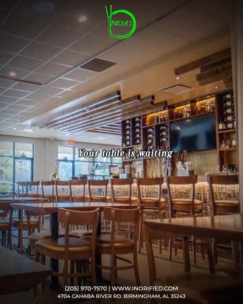 All that’s missing is you! ✨

Good food, refreshing drinks, and your favorite people around the table — come make your next moment a NORI one. 🥢💚

OPENING HOURS
Tuesday–Thursday: 11 AM–9 PM Friday: 11 AM–10 PM Saturday: 12 PM–10 PM Sunday: 11 AM–9 PM

Come by, settle in, and stay awhile.
See you at NORI Thai & Sushi! 
📍 4704 Cahaba River Rd, Birmingham, AL 35243 | 📞 (205) 970-7570
📲 Order online today at www.inorified.com and save 10%.