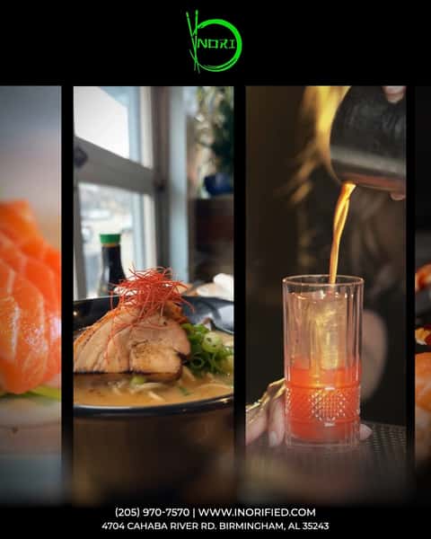 Occasion or no occasion — there’s always a reason to get together. Grab your people, order a little bit of everything, raise a glass, and let the night unfold.

See you at NORI. 🥢

📍 4704 Cahaba River Rd, Birmingham, AL 35243 📞 (205) 970-7570
📲 Order online today at www.inorified.com and save 10%.

#NORIThai #BirminghamEats #BirminghamAL #SushiLovers #ThaiFood #BirminghamFoodie #GoodFoodGoodMood