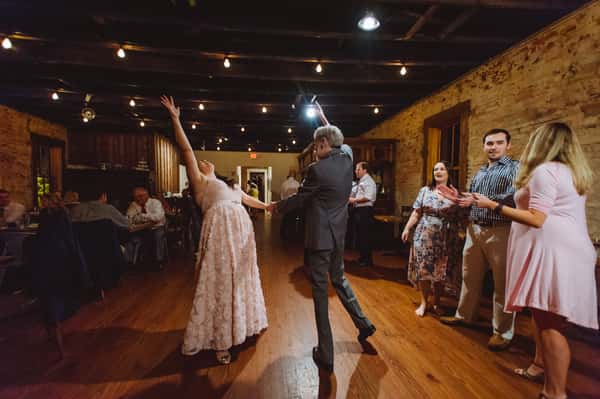 wedding guests dancing