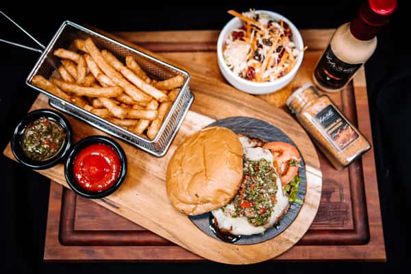 Burger and fries