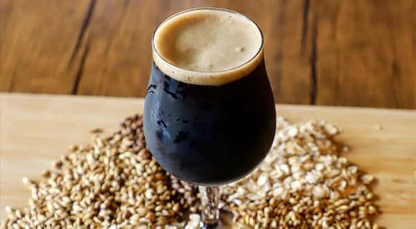 Glass of Beer on top of grains