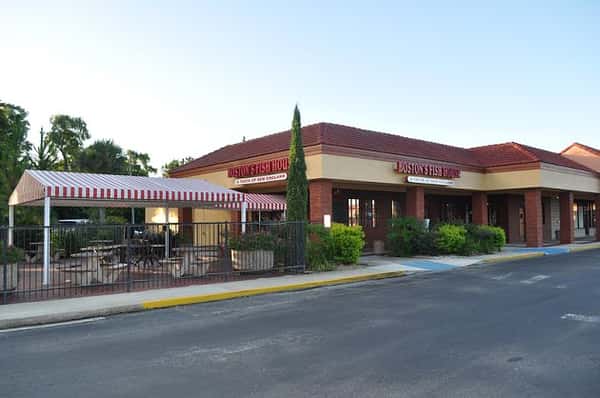 Boston Fish House outdoor dining patio beside the establishment