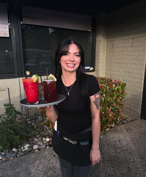 server with cocktails