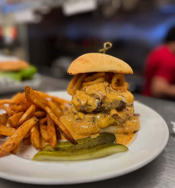 burger and fries