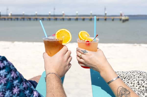 drinks by the beach