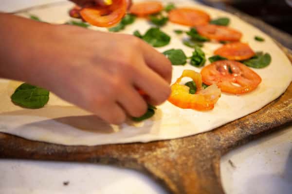 pizza being made