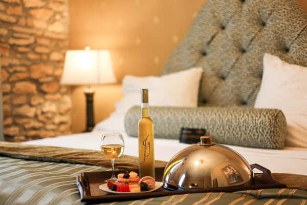 Refreshments tray on Bed