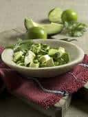 A plate with diced fresh avocado