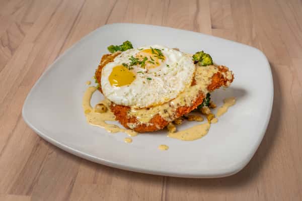Crispy Jidori Chicken Schnitzel with Eggs