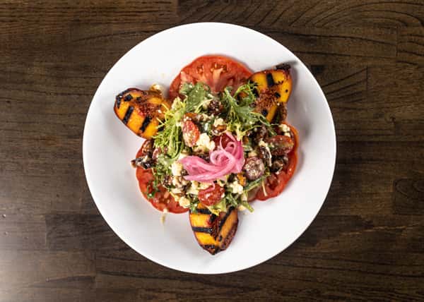 tomato and peach salad