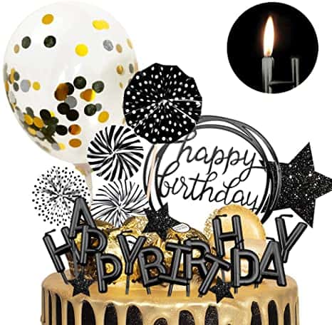 Happy Birthday Candle Assortment - Black and Gold