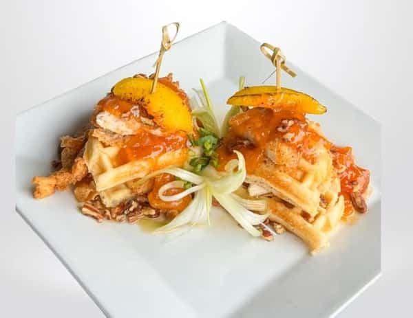 Georgia Peach Chicken & Waffles