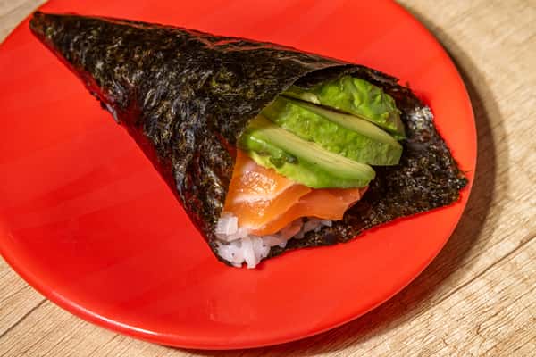 Salmon and Avocado Hand Roll
