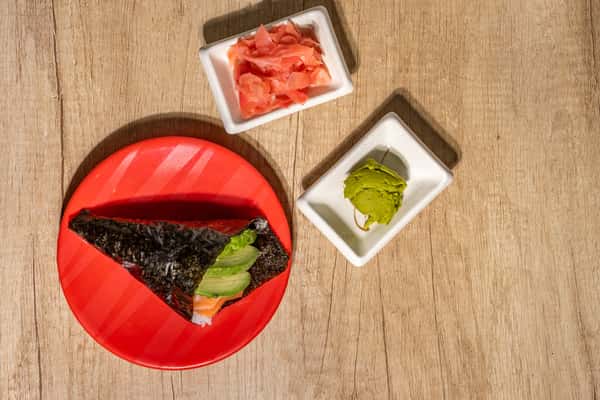Salmon and Avocado Hand Roll