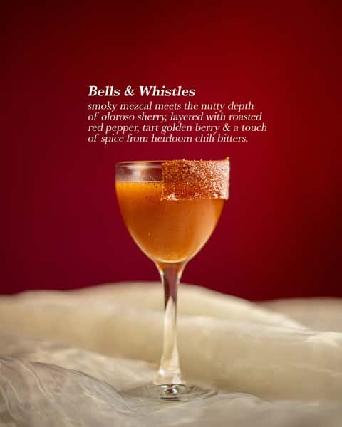 All the Bells & Whistles for your Wednesday night. 🎷🍸🎶
Smoky mezcal, rich sherry, roasted red pepper, and tart golden berry make this one worth a closer look.
Join us for dinner and cocktails, then settle in for tonight's Gin & Jazz from 8–10 PM.
Your midweek date night is calling. ✨