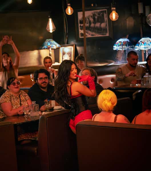 Burlesque performance at Prohibition speakeasy in Murray Utah