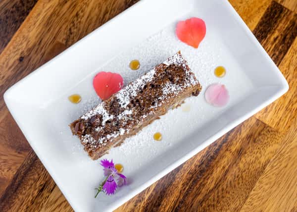Rum Raisin Banana Cake, caramelized banana (+/- ice cream)
