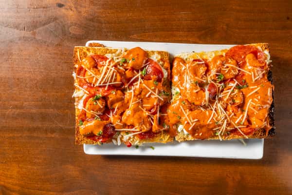 Open Faced Pepperoni sandwich