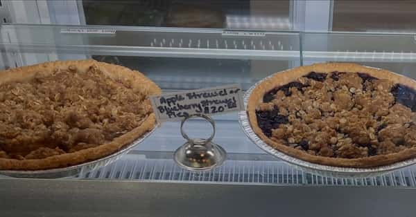 We have a few Apple Streusel and Blueberry Streusel pies left for the holiday! Come grab yours today! We’ll be closing at noon on Saturday, July 4 and open regular hours on Sunday. 🎆