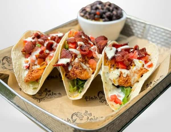 Three Chicken Club Tacos