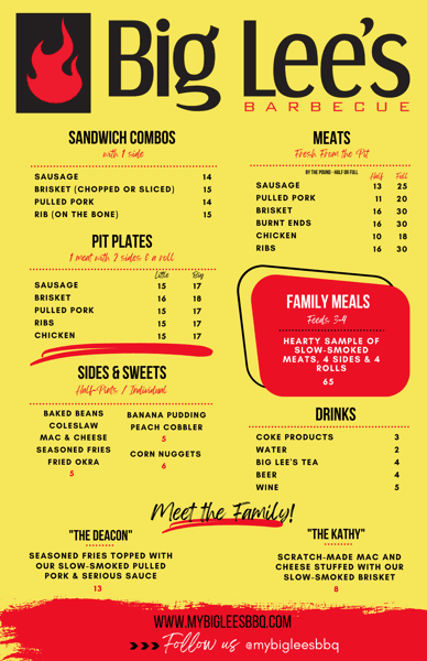BBQ Food Truck Menu