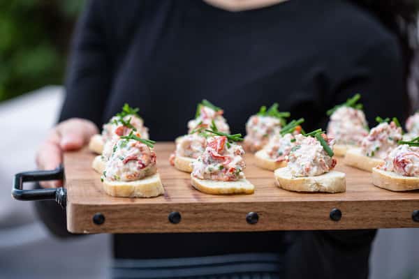 appetizers on a board