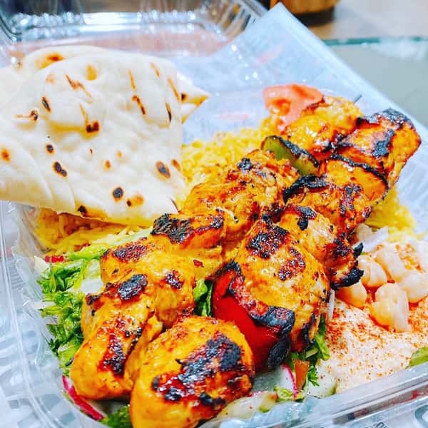 Double Up with 2 Skewers of Chicken Sheesh Kebab Platter