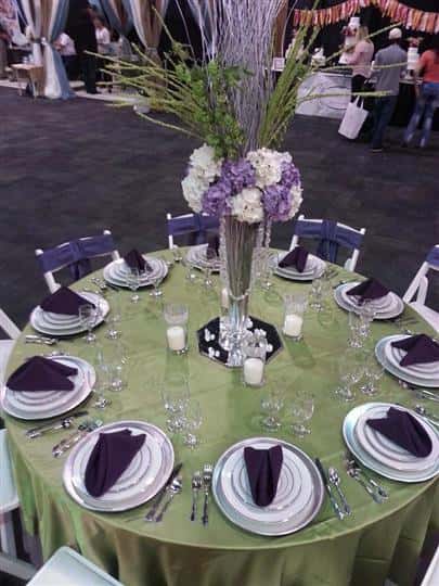 Specialty linens, centerpieces, china, chairs, sashes