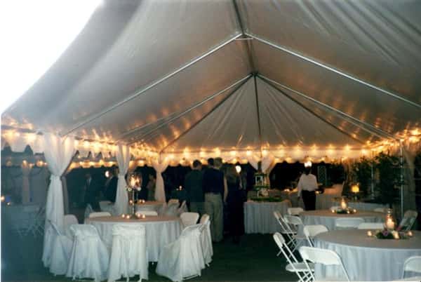 a formal event under a big tent