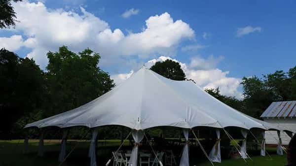 a tent outside