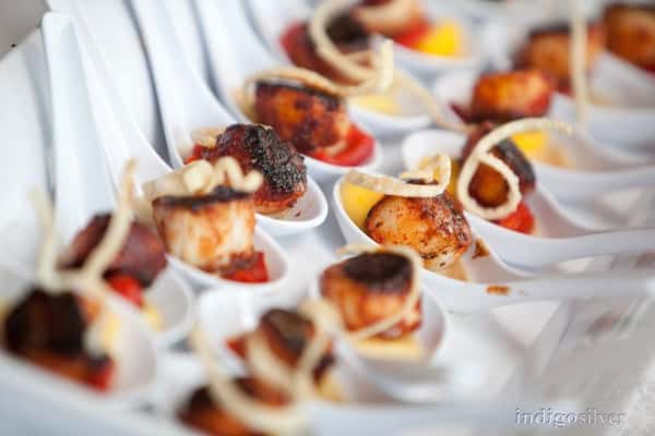 Spoons with an appetizer