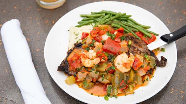 Delmonico with Shrimp Étouffée