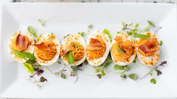 Bloody Mary Deviled Eggs
