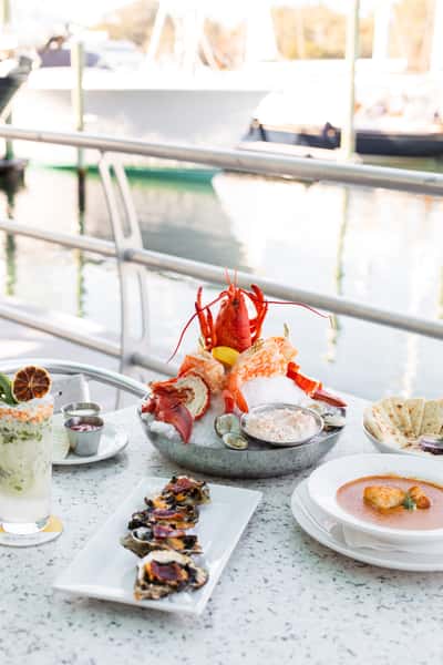 Entrees on a table